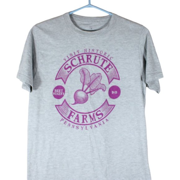 Schrute Farms B & B T-Shirt Small Crew Neck The Office Merch Dwight Tee CA291 - Picture 2 of 5